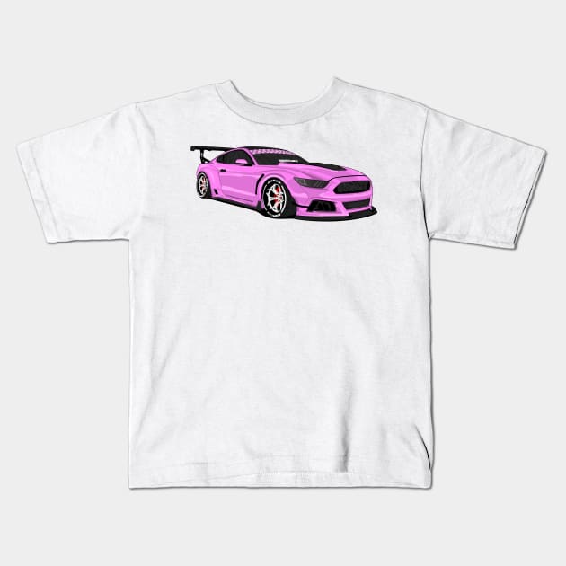 MUSTANG WIDEBODY VIOLET Kids T-Shirt by VENZ0LIC